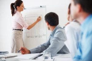 A team of healthcare executives at work.