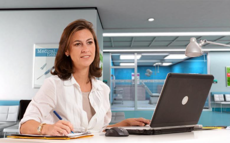 A health services manager at work.